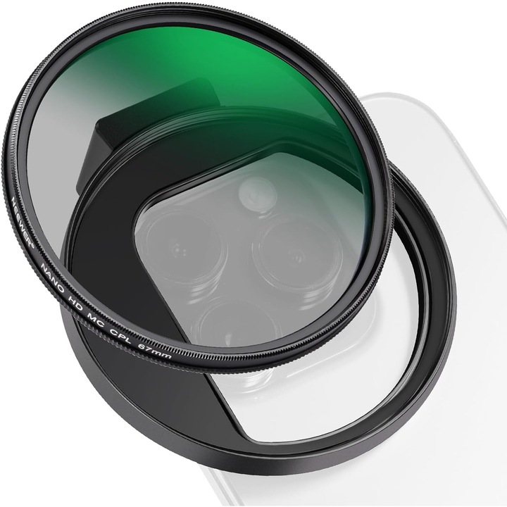 67 mm CPL филтър за телефон и DSLR фотоапарат, поляризиран филтър с резба Er-Tech, съвместим с iPhone, Samsung и други смартфони, но също така и с професионални DSLR фотоапарати, модел FL-27
