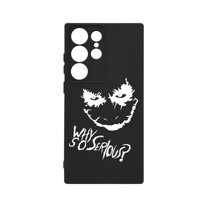BestCase® Husa Slim Premium Silicon 1.2MM, Compatibila cu Samsung Galaxy S23 Ultra, Why So Seriuos?, Microfibra in interior, Antisoc, Protectie camera si ecran, PB 1644
