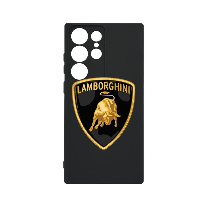 BestCase® Husa Slim Premium Silicon 1.2MM, Compatibila cu Samsung Galaxy S23 Ultra, Logo Lamborghini, Microfibra in interior, Antisoc, Protectie camera si ecran, PB 1775