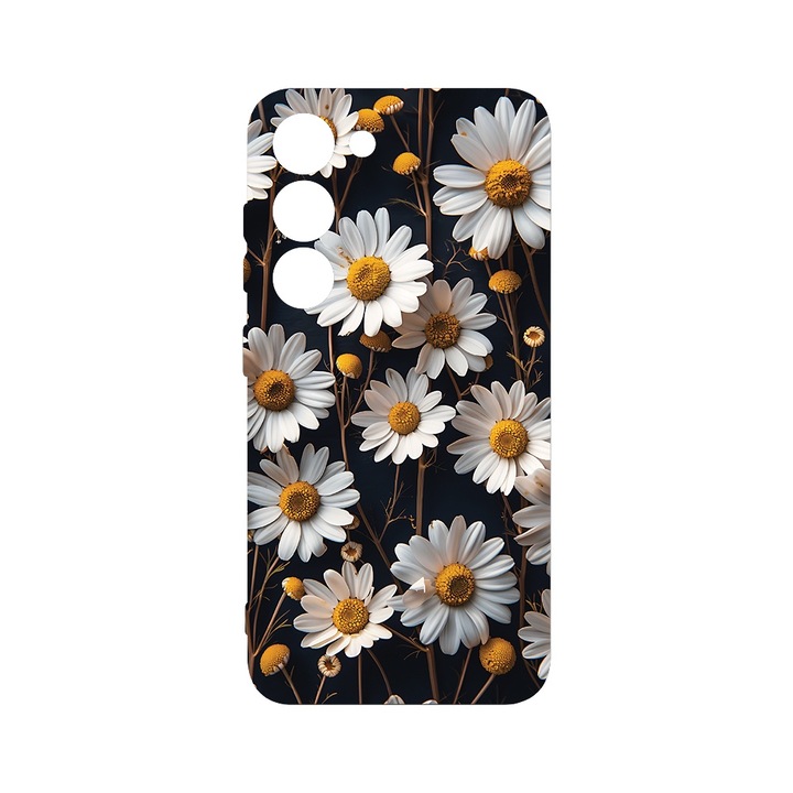 BestCase® Husa Slim Premium Silicon 1.2MM, Compatibila cu Samsung Galaxy S23, 3D Daisy, Microfibra in interior, Antisoc, Protectie camera si ecran, PB 1439