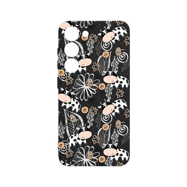 BestCase® Husa Slim Premium Silicon 1.2MM, Compatibila cu Samsung Galaxy S23, Cow Pattern, Microfibra in interior, Antisoc, Protectie camera si ecran, PB 1434