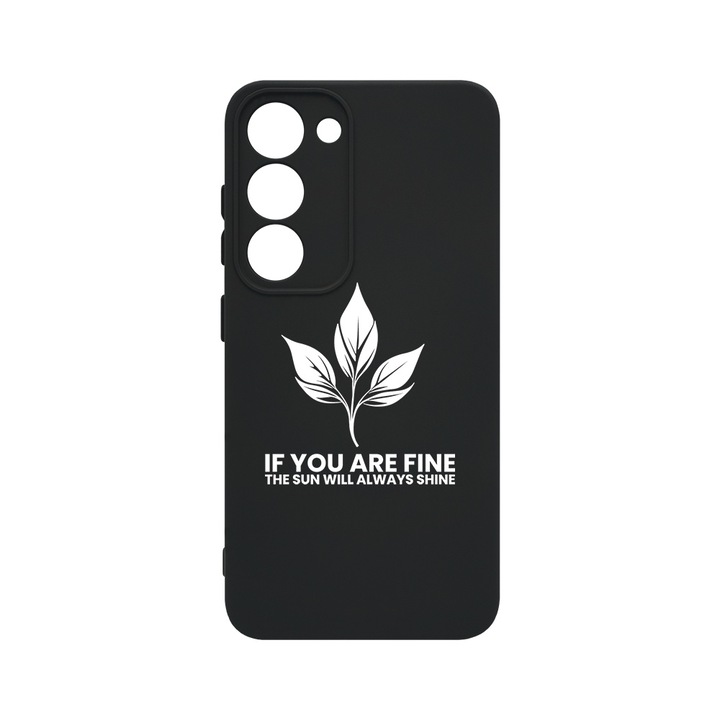 BestCase® Husa Slim Premium Silicon 1.2MM, Compatibila cu Samsung Galaxy S23, If you are fine, Microfibra in interior, Antisoc, Protectie camera si ecran, PB 1470