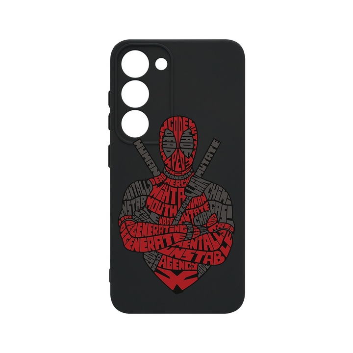 BestCase® Husa Slim Premium Silicon 1.2MM, Compatibila cu Samsung Galaxy S23 Plus, Calligraphy Dead Red, Microfibra in interior, Antisoc, Protectie camera si ecran, PB 1520