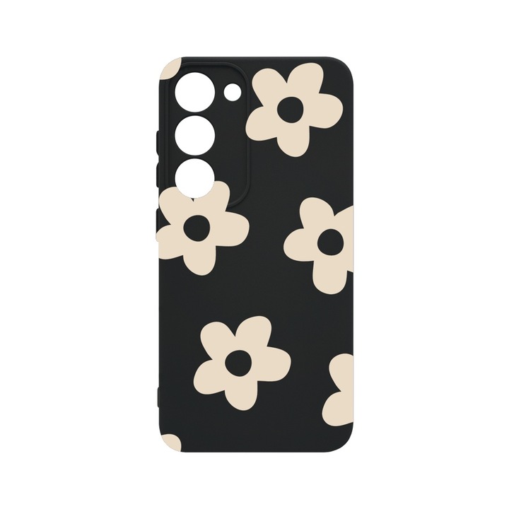 BestCase® Husa Slim Premium Silicon 1.2MM, Compatibila cu Samsung Galaxy S23 Plus, Retro Daisy, Microfibra in interior, Antisoc, Protectie camera si ecran, PB 1481