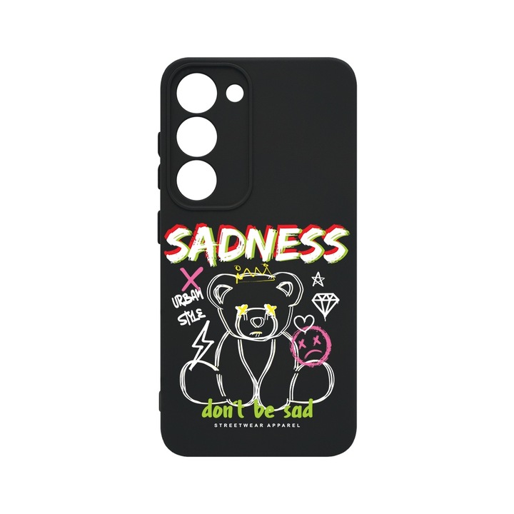 BestCase® Husa Slim Premium Silicon 1.2MM, Compatibila cu Samsung Galaxy S23 Plus, Teddy Bear Sadness, Microfibra in interior, Antisoc, Protectie camera si ecran, PB 1558