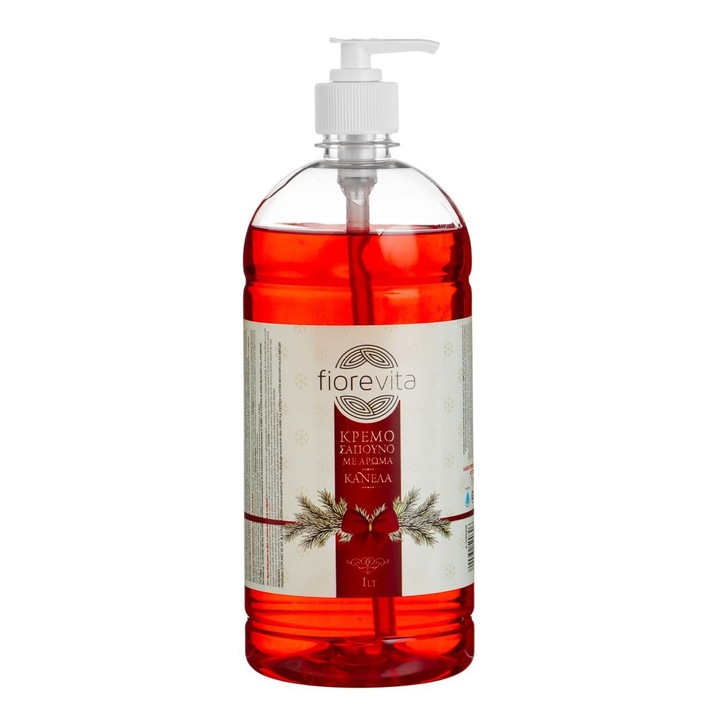 Течен сапун Design Branchs And Red Bow Капацитет 1L, Fiorevita, Канела Аромат