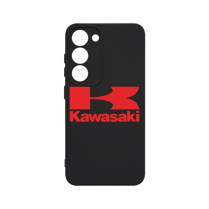 BestCase® Husa Slim Premium Silicon 1.2MM, Compatibila cu Samsung Galaxy S23, Logo Kawasaki, Microfibra in interior, Antisoc, Protectie camera si ecran, PB 1738