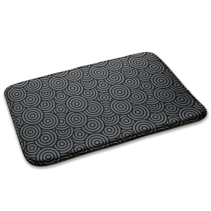 Covoare, Decormat, Cercuri concentrice, Gri, 90x60 cm, 010350680020200279030