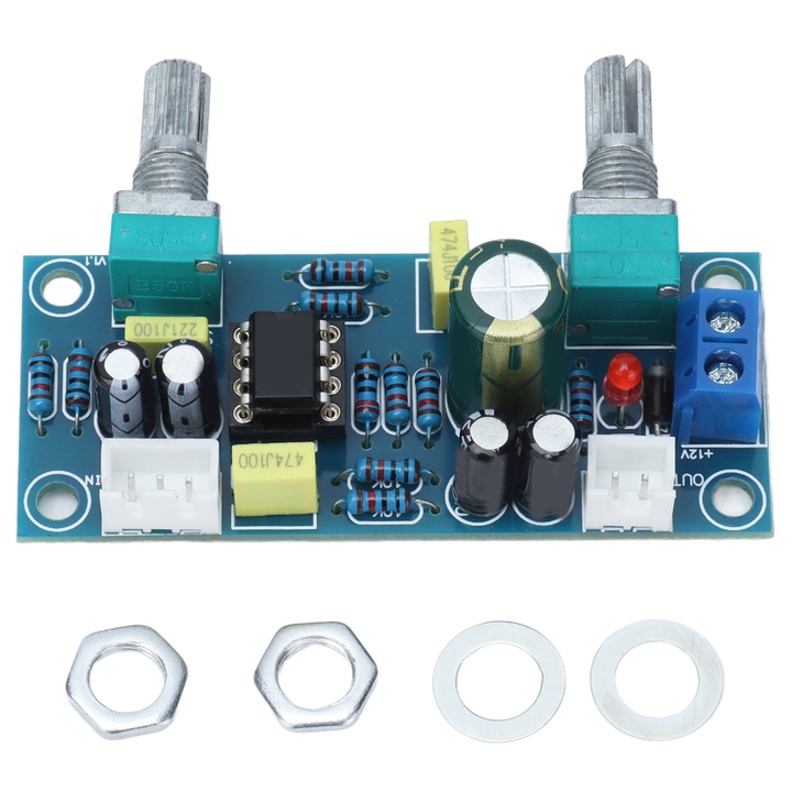 Placa de preamplificare cu filtru PCB, Enforose, 2 canale, 12‑24V