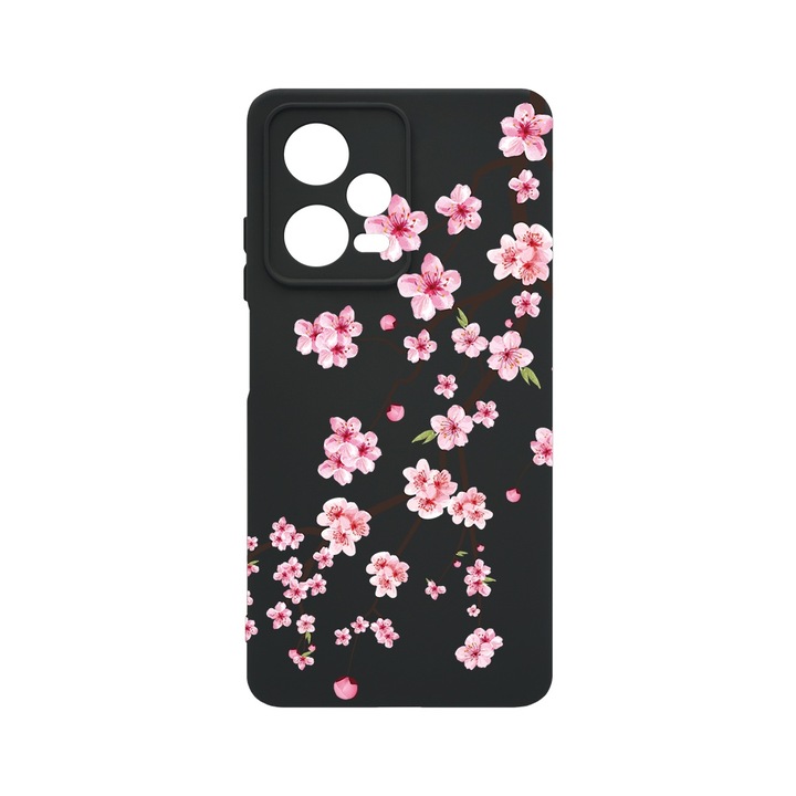 BestCase® Husa Slim Premium Silicon 1.2MM, Compatibila cu Xiaomi Redmi Note 12 Pro 5G / Poco X5 Pro, Japan Cherry tree, Microfibra in interior, Antisoc, Protectie camera si ecran, PB 1475