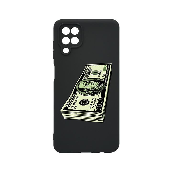 BestCase® Husa Slim Premium Silicon 1.2MM, Compatibila cu Samsung Galaxy A12 / Galaxy M12, Mr.Franklin 100Dollar, Microfibra in interior, Antisoc, Protectie camera si ecran, PB 1488