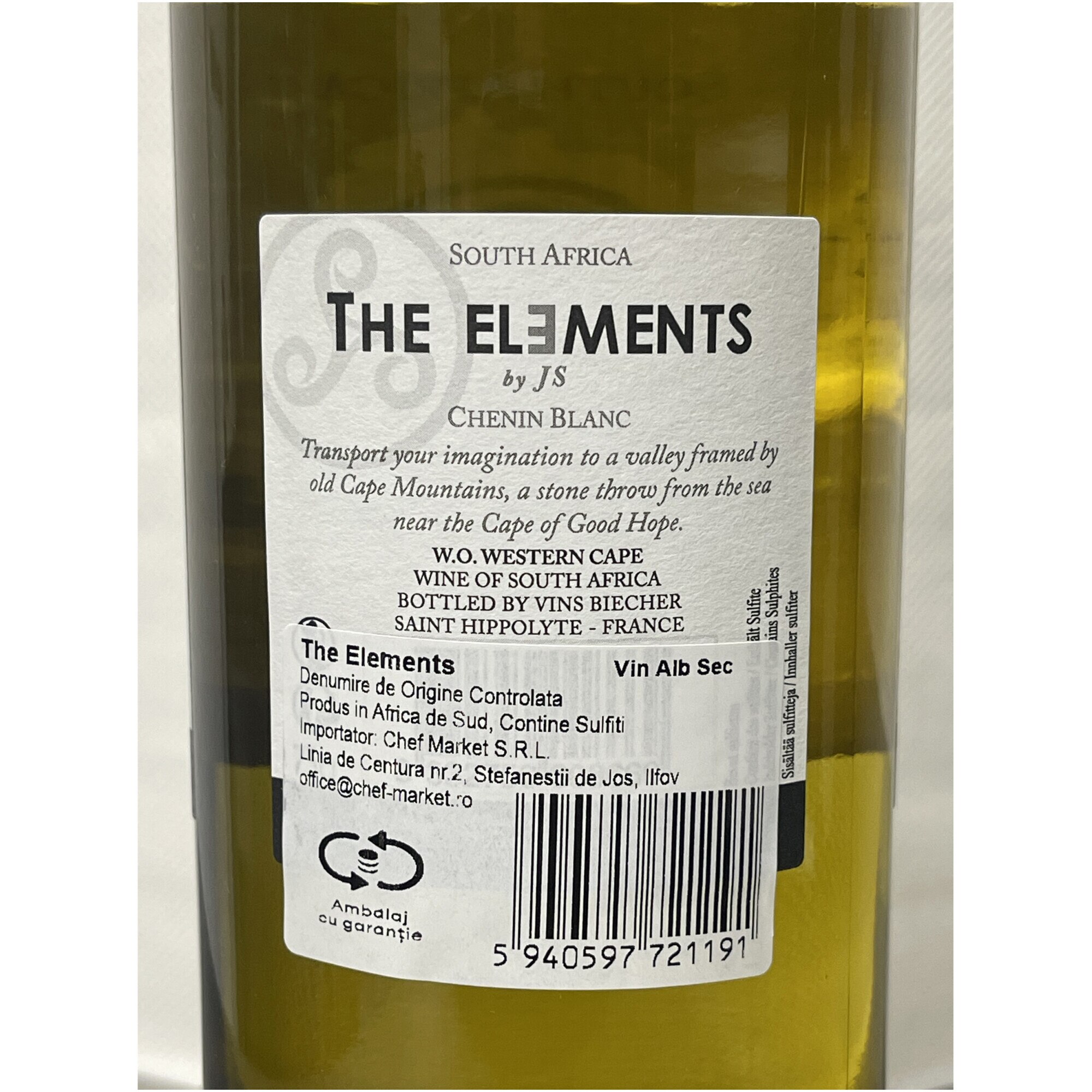 Vin Alb Julien Schall, The Elements, Chenin Blanc, Sec, 0.75L