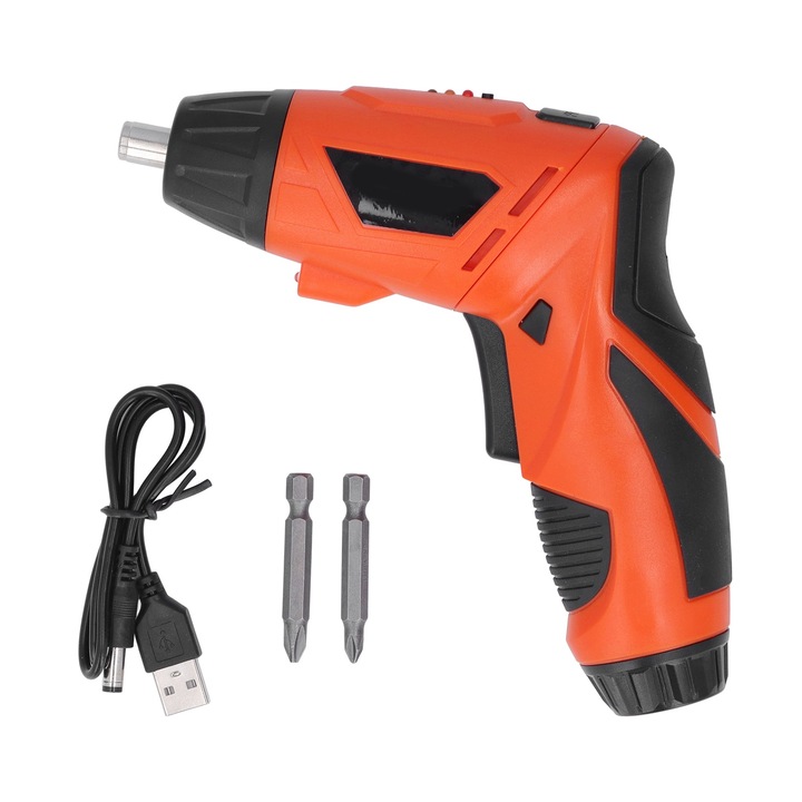 Surubelnita electrica reincarcabila AMRINUGL, 4.2V, 1300mAh, portabila, USB, portocalie