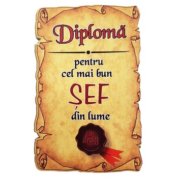 Magnet Diploma pentru Cel mai bun SEF din lume, lemn Magnet Diploma pentru Cel mai bun SEF din lume, lemn