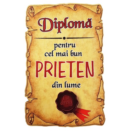 Magnet Diploma Pentru Cel Mai Bun Prieten Din Lume Lemn Emag Ro