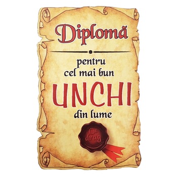 Magnet Diploma pentru Cel mai bun UNCHI din lume, lemn Magnet Diploma pentru Cel mai bun UNCHI din lume, lemn
