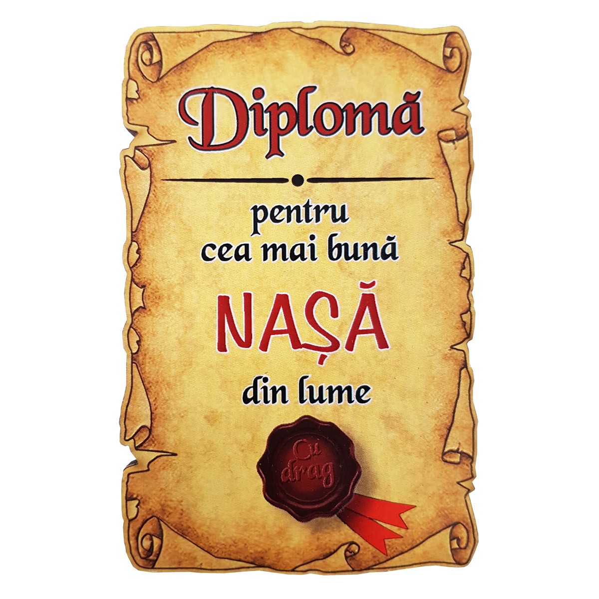 Magnet Diploma pentru cea mai buna NASA din lume, lemn