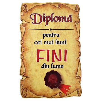 Magnet Diploma pentru cei mai buni FINI din lume, lemn Magnet Diploma pentru cei mai buni FINI din lume, lemn