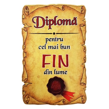 Magnet Diploma pentru cel mai bun FIN din lume, lemn Magnet Diploma pentru cel mai bun FIN din lume, lemn