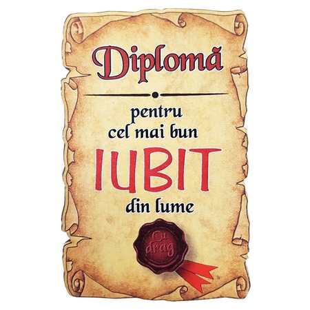 Magnet Diploma Pentru Cel Mai Bun Iubit Din Lume Lemn Emag Ro
