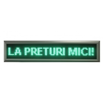 Afisaj LED programabil, panou reclama 16x96 cm, verde, de exterior, WIFI Afisaj LED programabil, panou reclama 16x96 cm, verde, de exterior, WIFI