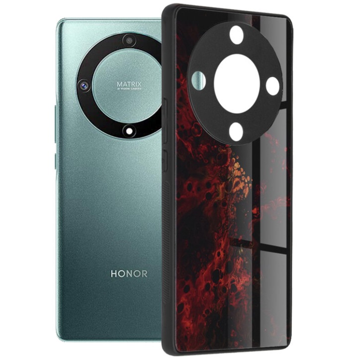Husa compatibila cu Honor Magic5 Lite, RAO Elegance, Glaze Series, V71, Premium Lexgard, Crazy Red Nebula