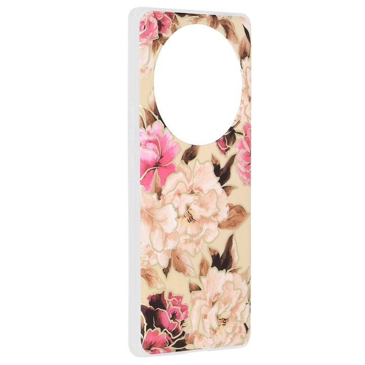 Husa compatibila cu Honor Magic5 Lite, RAO Premium Grip, Marble Series, V69, Plastic, Mary Berry Nude