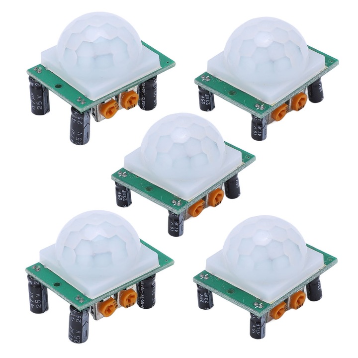 Set 5 buc Module PIR IR, Enforose, PCB, Verde, DC4.5-20V, Consum redus