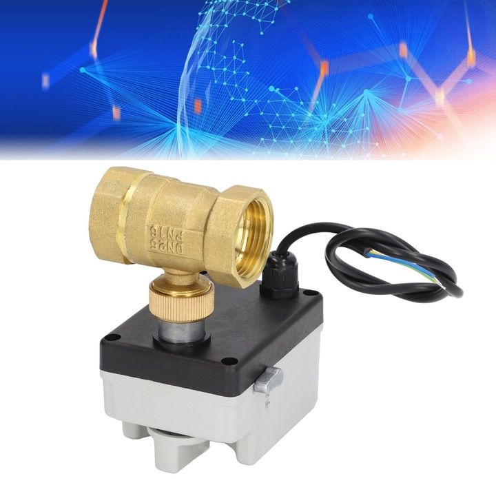 Motoros golyóscsap DN25, Jormftte, sárgaréz, 2 utas, 6-20W, IP54