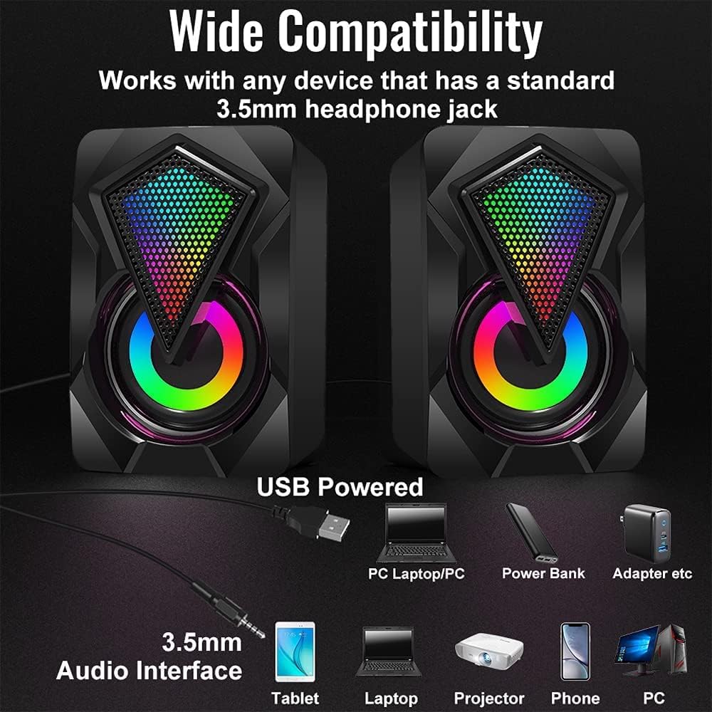 Boxe Gaming 2.0, conectare jack 3.5mm, alimentare USB, Boxe PC, stereo ...