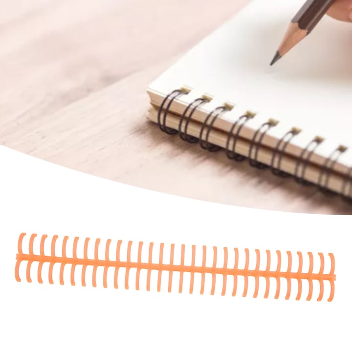 Név: Jormftte, 10 darabos spirálkötő készlet, 130 lap kapacitás, 16 mm átmérő, 30 lyuk, narancssárga