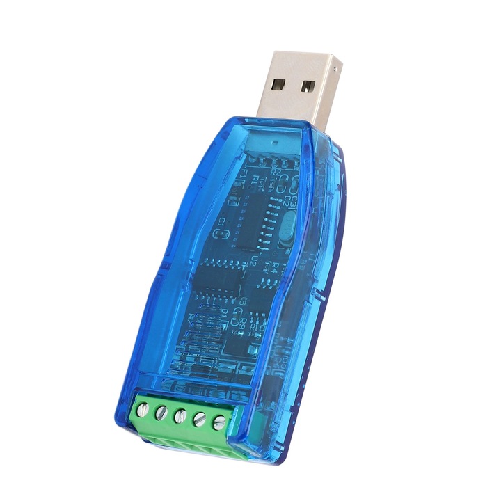 Jormftte soros adapter, USB – RS485, 1200 m, ipari védelem, kék szín