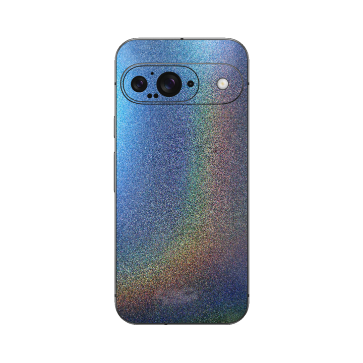 Протектор iSkinz за Google Pixel 9 - Интергалактическо синьо с промяна на цвета, разделено изрязване, пълно покритие, залепваща кожа, защита на гърба и страничните кутии