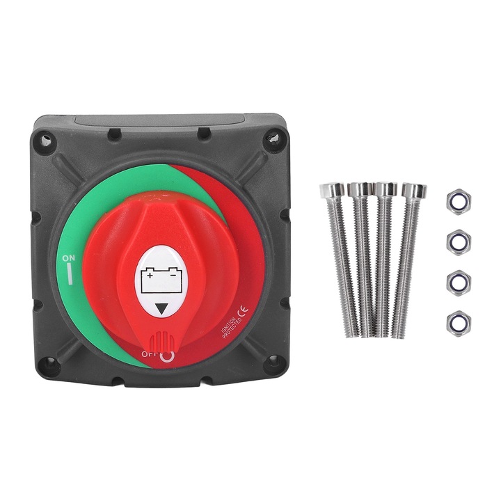 Comutator de deconectare a bateriei Enforose, 0-600A, ABS, cu buton de oprire, 48V DC