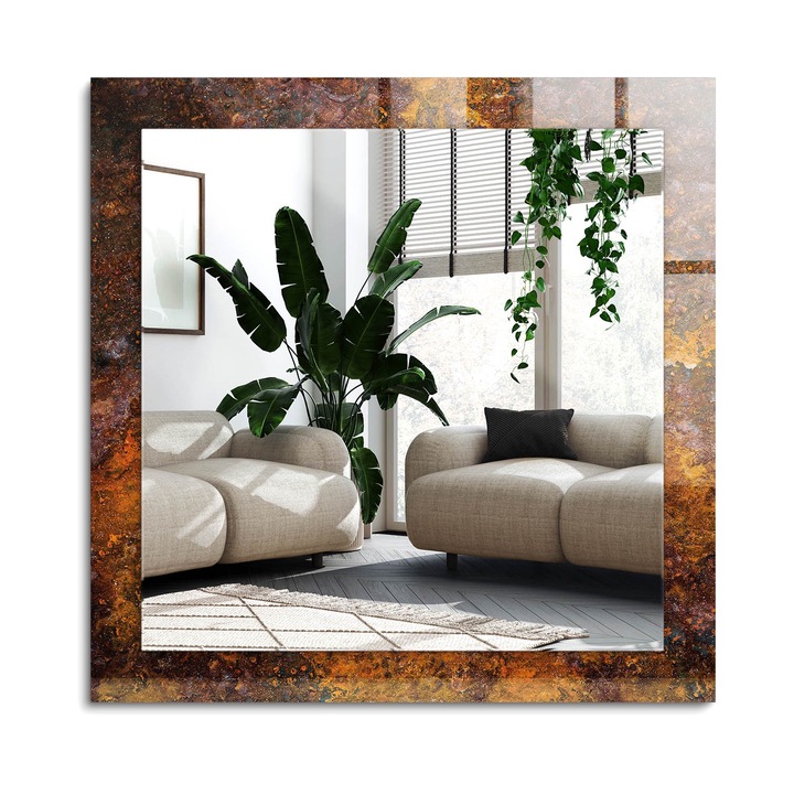 Oglinda decorativa dreptunghi, Decormat, Perete, Maro, 50x50 cm, 010090550390300277221