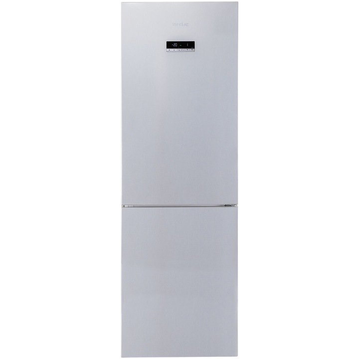 Combina frigorifica Arctic AK60355NFEMT+, 321 l, Clasa A+, No Frost, Fast Freeze XL Zone, Fresh Max 0°C, Display LCD, H 201 cm, Argintiu