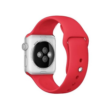 Curea compatibila cu Apple Watch 1/2/3/4, Bratara Sport, Silicon, 40mm, Rosu Curea compatibila cu Apple Watch 1/2/3/4, Bratara Sport, Silicon, 40mm, Rosu