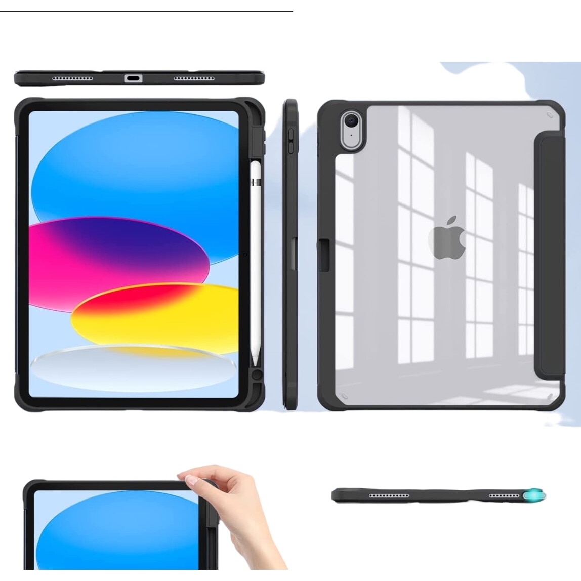 Husa Clear Pencil Pentru Apple Ipad Air 11 " 6 Gen 2024 Albastru Inchis