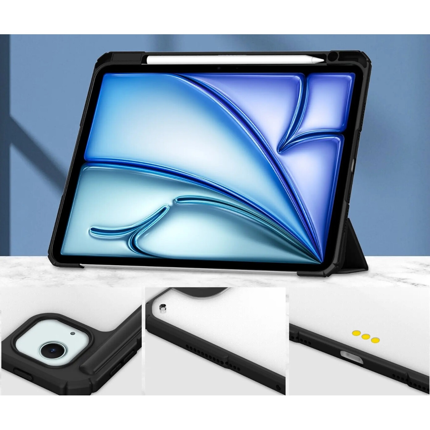 HUSA CLEAR PENCIL pentru APPLE IPAD AIR 13 " M2 2024 NEGRU