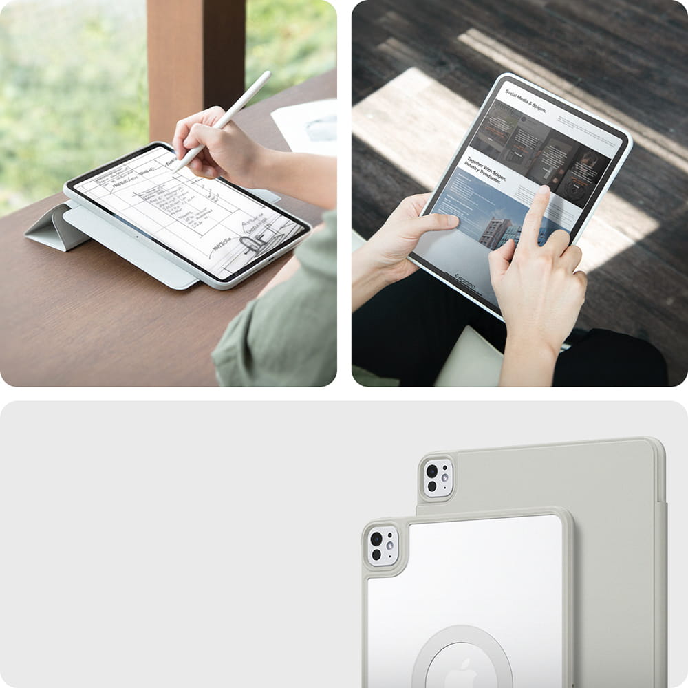 Husa tableta Spigen Air Skin Pro OneTap pentru iPad Pro 11" 5 gen 2024 Gri