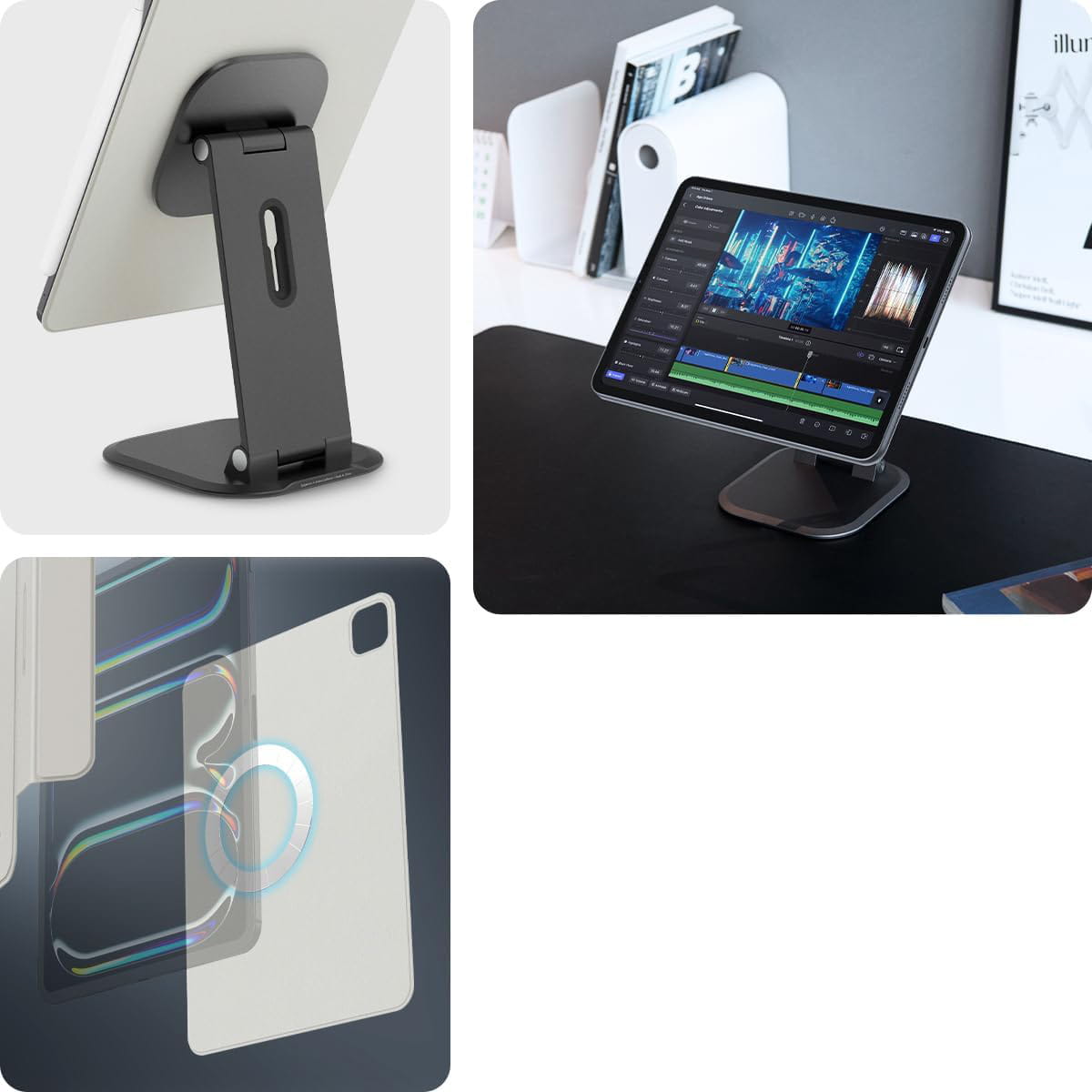 Husa tableta Spigen Air Skin Folio OneTap pentru iPad Pro 13" 7 gen. 2024 Gri