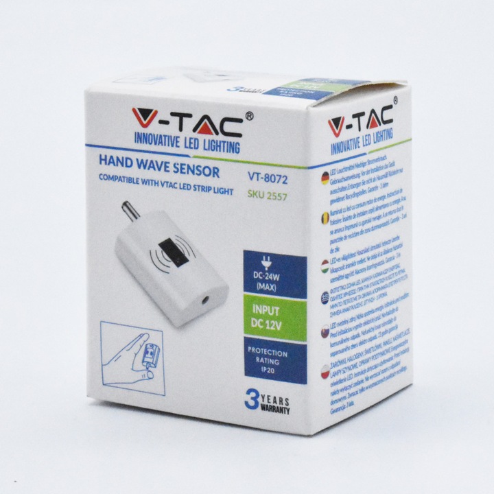 Senzor de miscare pentru mana, 12V, max 2A, alb, V-TAC