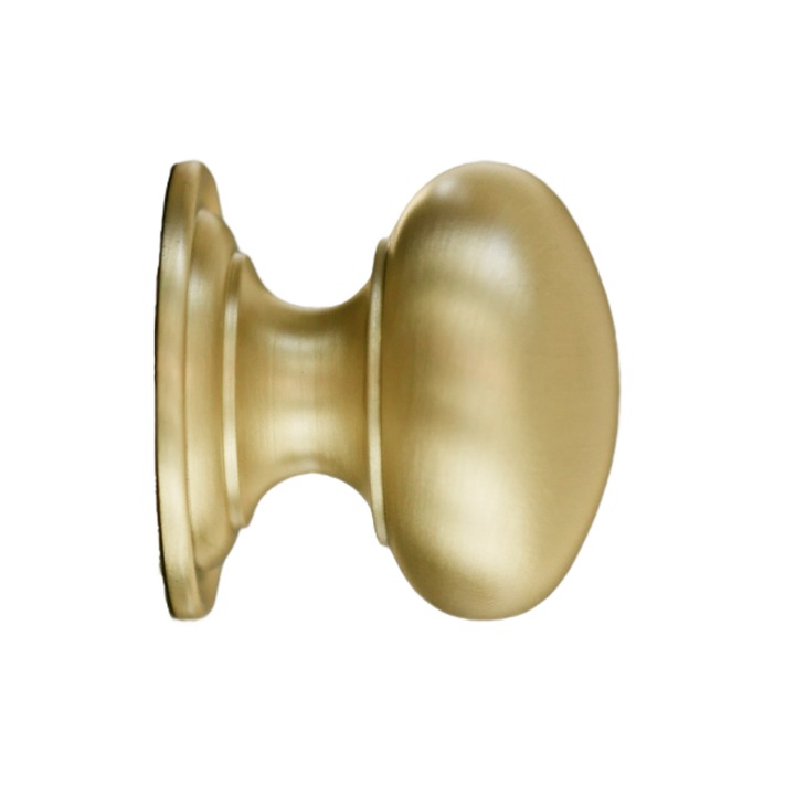 Buton de mobilier clasic, din alama, finisaj oro satinata, 24x25mm, Evi Herrajes, 01107125MT