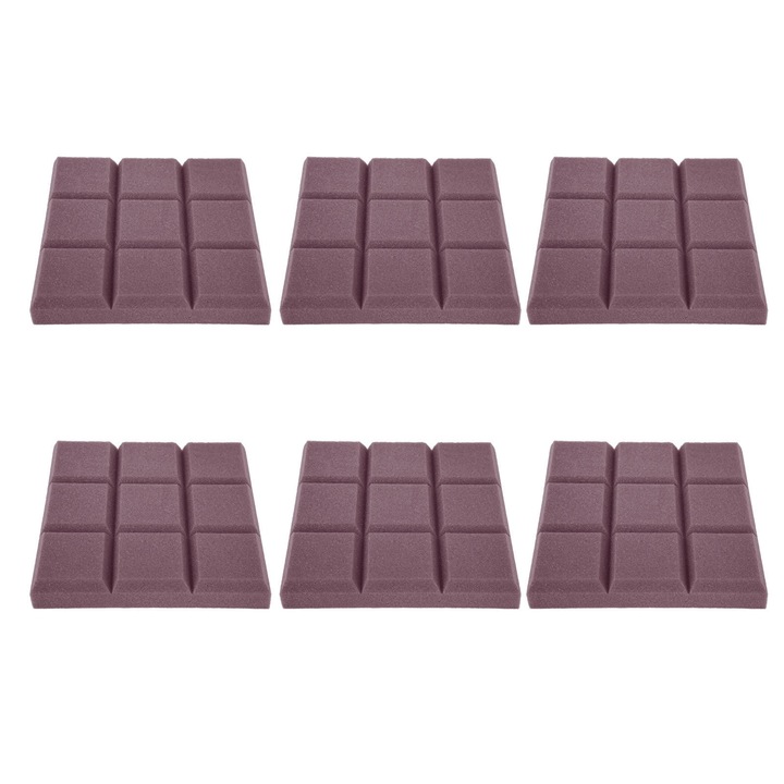 Set 6 panouri acustice, Enforose, ignifug, inalta densitate, mov