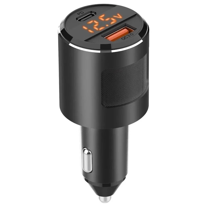 Incarcator Auto E-Boda Ultra-Fast AT65, Putere 65W, Power Delivery, Quick Charge, Negru