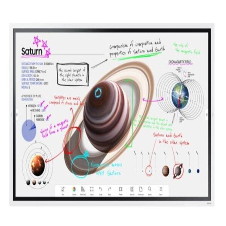 Интерактивна бяла дъска Samsung Flip Pro 65" WM65B, Ultra HD 3840 x 2160, HDMI, DisplayPort, Wi-Fi, бял сензорен екран