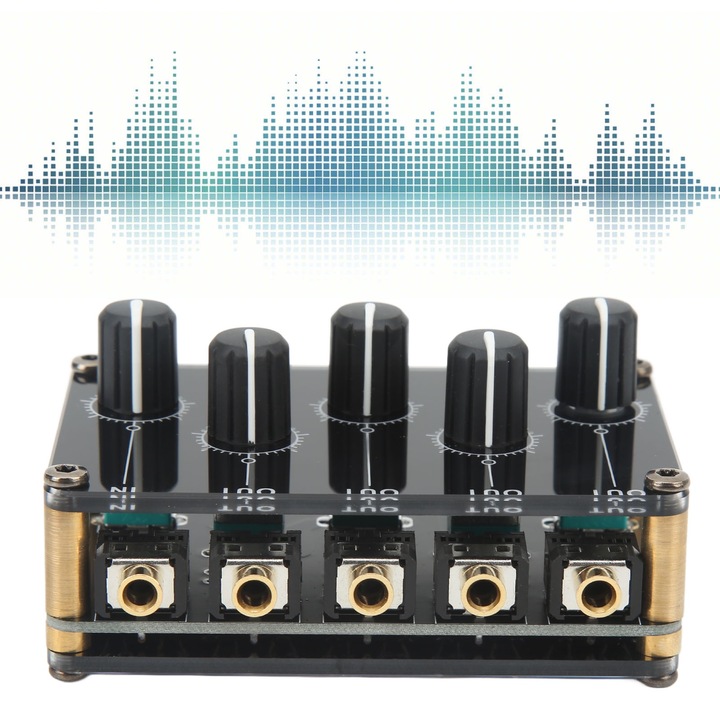 Мини 4-канален аудио миксер, longziming, черен, малък размер