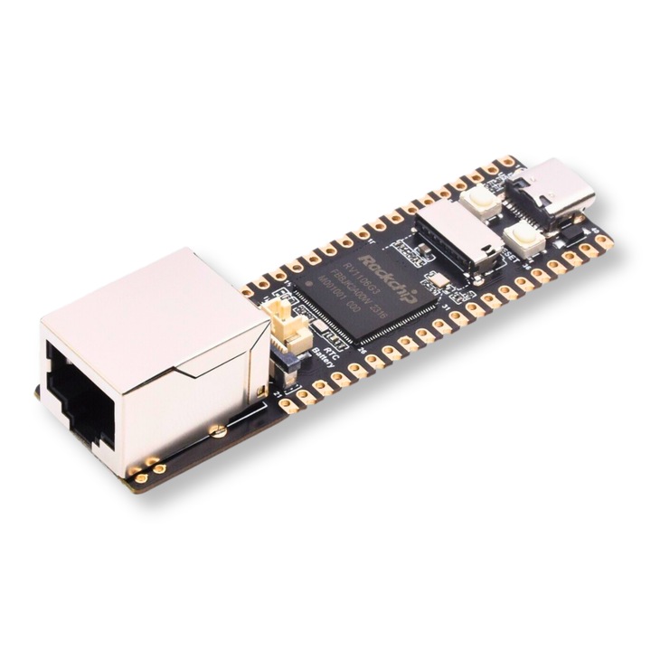 Microplaca de dezvoltare, Pico Pro/Max RV1106, ARM Cortex-A7 1.2GHz, NPU 0.5/1.0 TOPS, Memorie 128/256MB DDR3L, USB 2.0, 26 pini GPIO, Controler Ethernet 10/100M cu PHY integrat