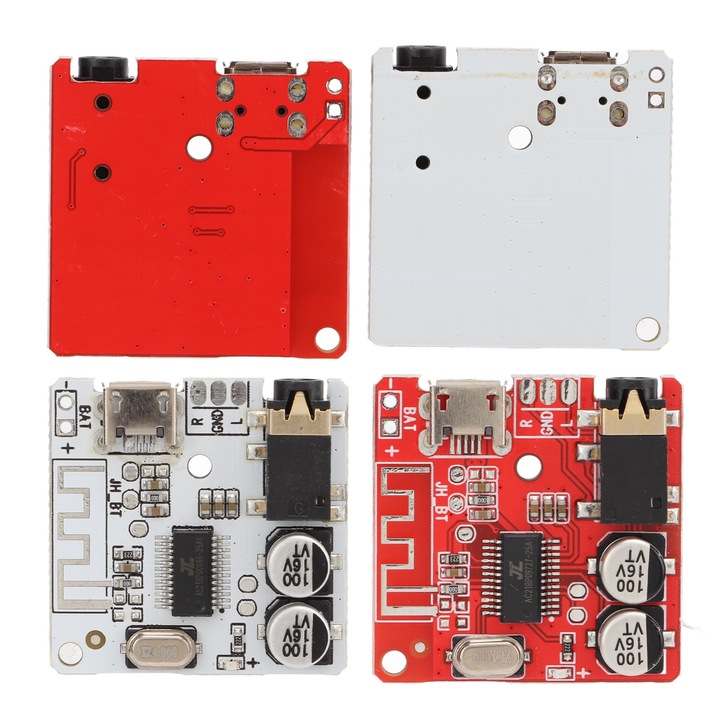 Bluetooth 5.0 audio vevő modul, Jormftte, 2 darab, piros/fehér, 3.7V-5V