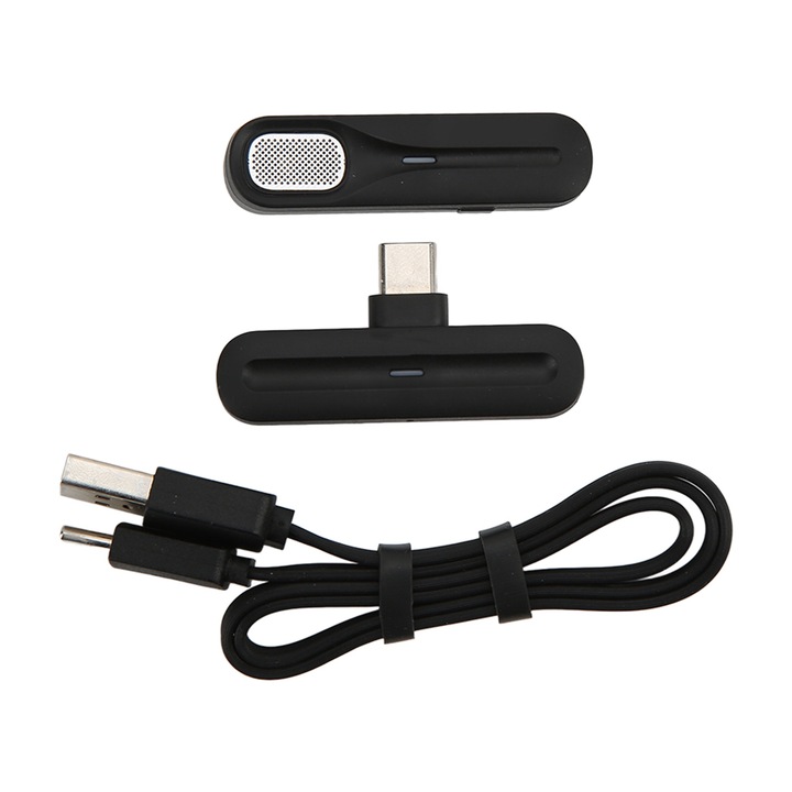 Zajcsökkentős csíptetős mikrofon, Jormftte, digitális, fekete, 5 óra üzemidő, 50 m átviteli távolság